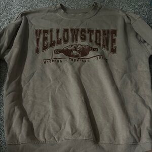 Brown Crewneck Sweatshirt with Rustic Graphic